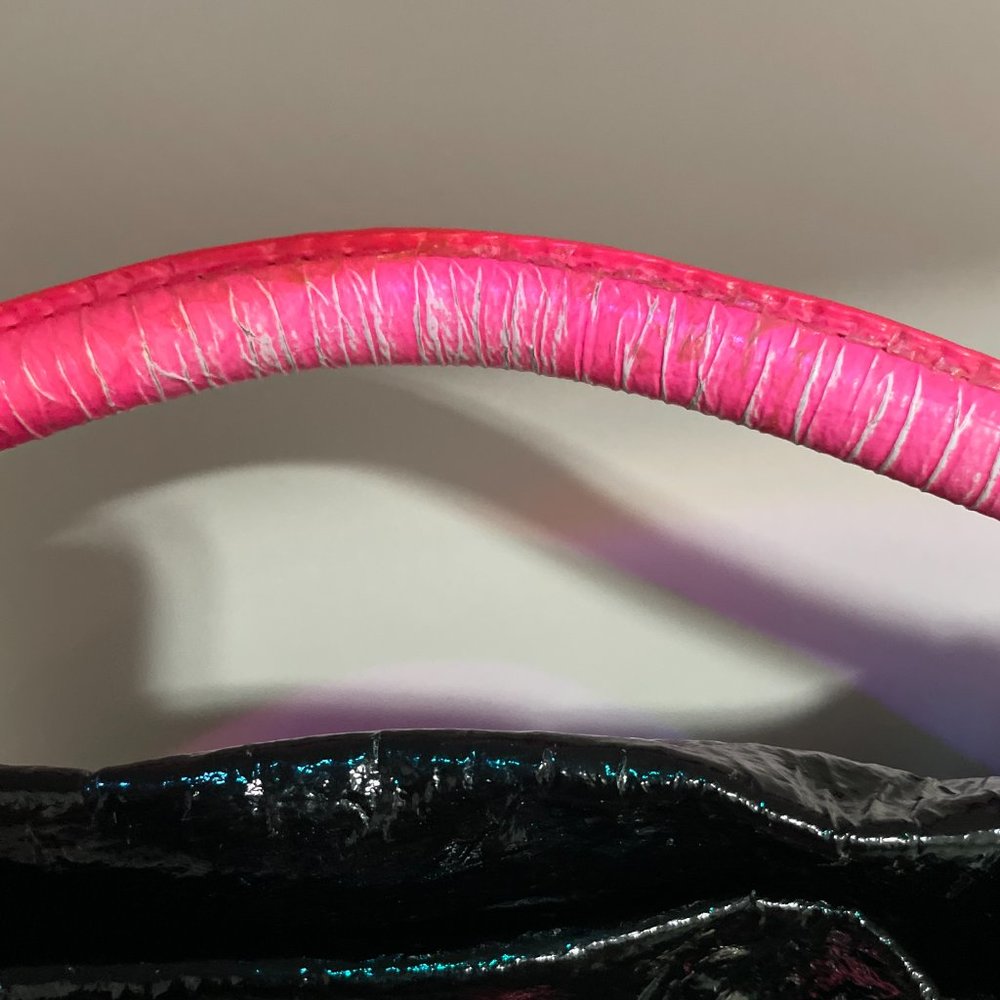 MARC JACOBS Early 2000s Vintage Bag & Wallet Set, Black & Pink w Silver Hardware - Picture 3 of 16